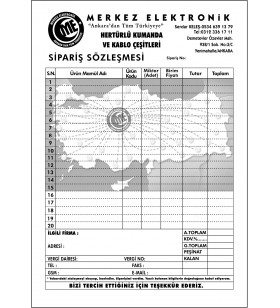 Sipariş Sözleşmesi A5 Sipariş Sözleşmesi A5